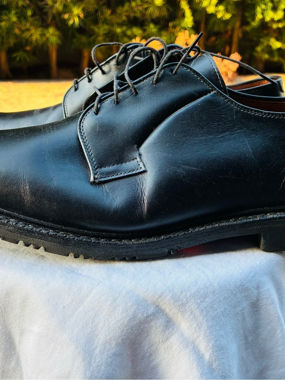 Allen Edmonds Black Wilbert Derby Shoes, Size 9.5